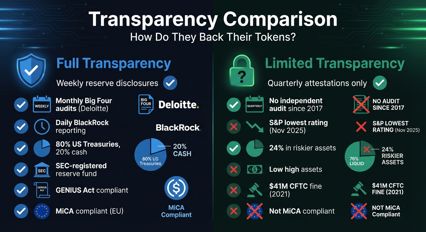 USDT vs USDC Transparency Comparison